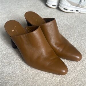Brown Leather Mules